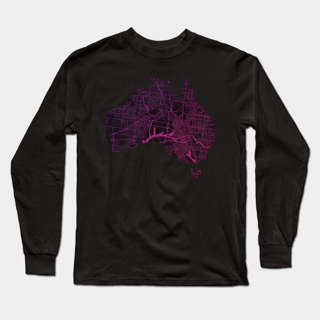 Melbourne Map Long Sleeve T-Shirt by polliadesign